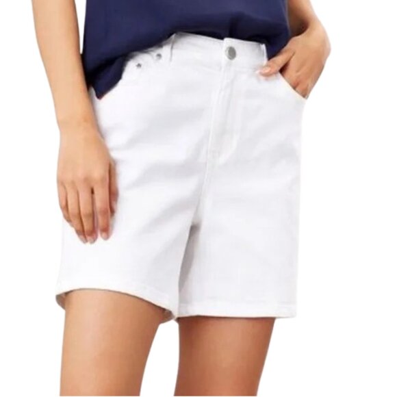 NWT Womens Size 4 or 6 Joules White Shirley Long Denim Shorts NEW